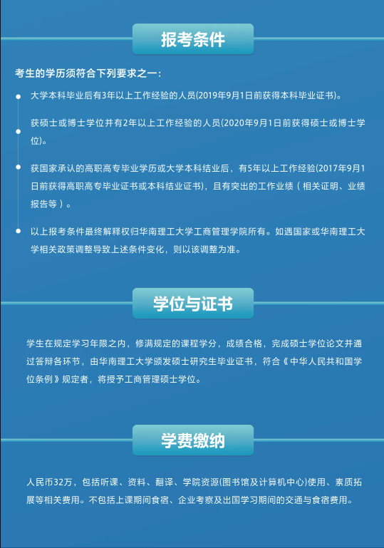 華南理工大學(xué)2022高級管理人員工商管理碩士（EMBA）招生簡章