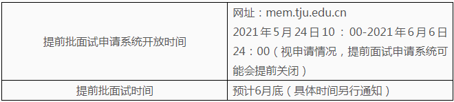 2022年天津大學MEM項目第一批提前批面試辦法